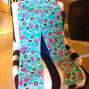Candy Pink Hot Cocoa PJ pants 14/16 turquoise